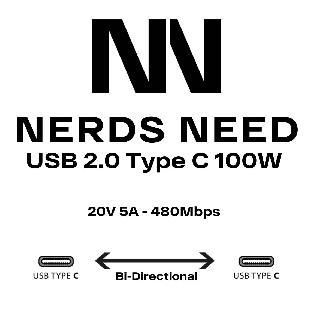 USB C Cable 100W 480Mbps Charge and Sync